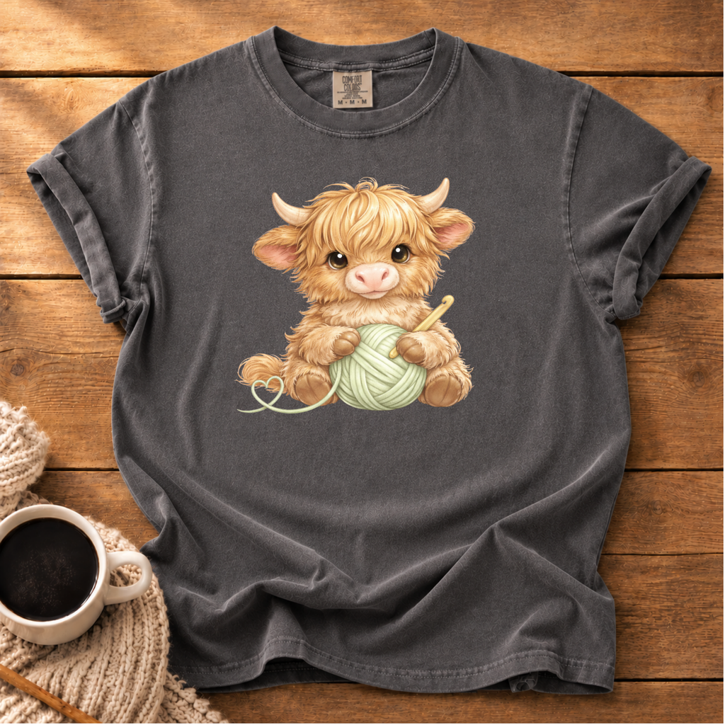 Knitting Highland Cow T-Shirt