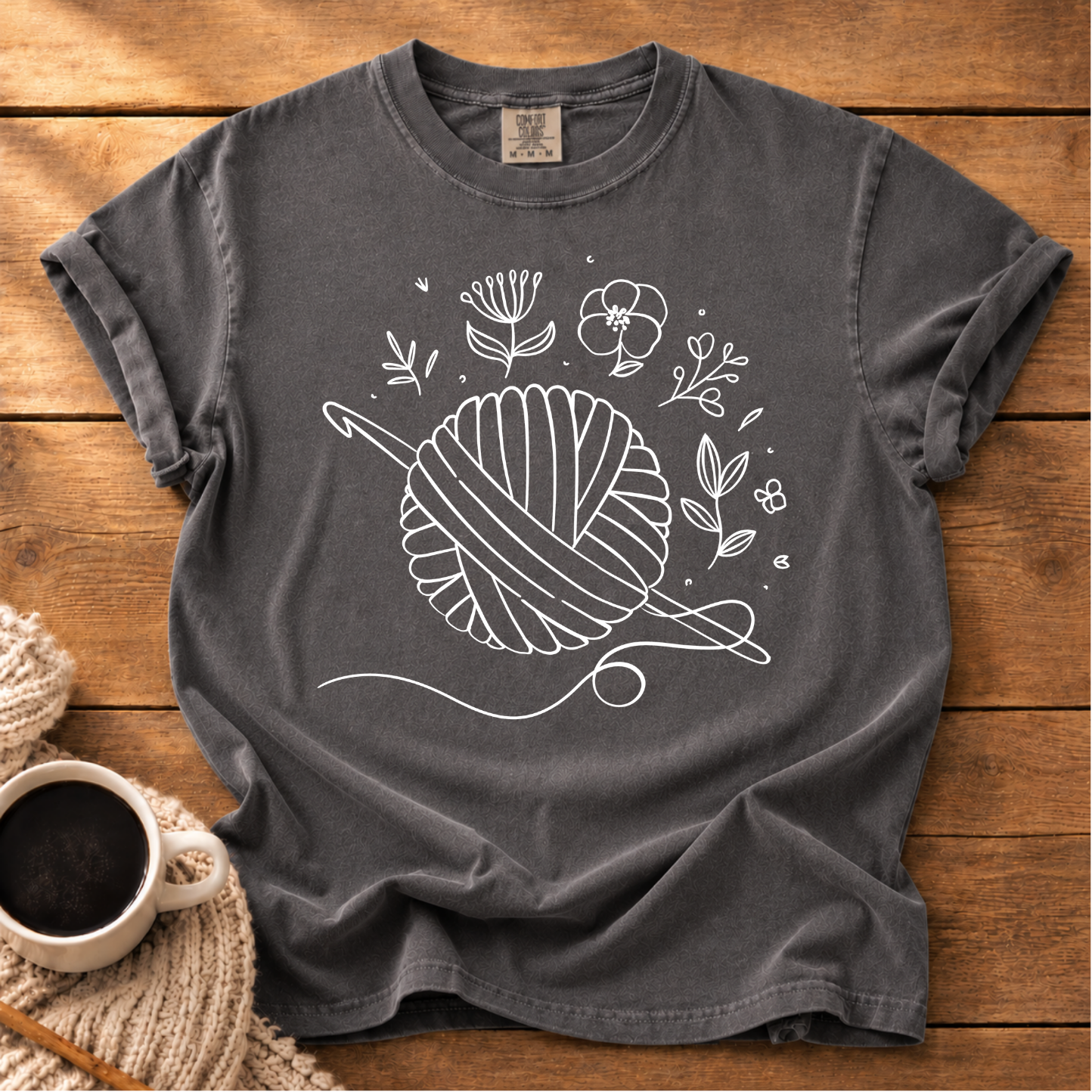 Flowers & Yarn Ball T-Shirt