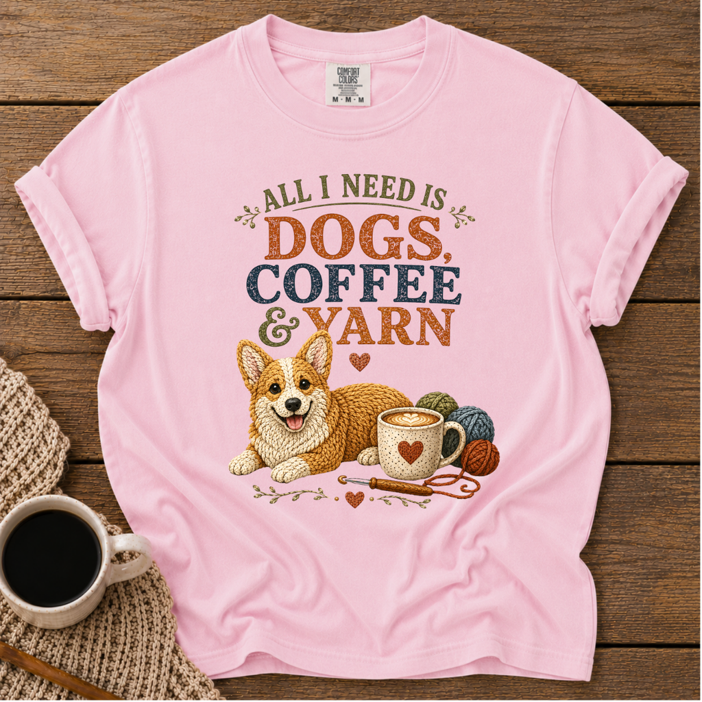 Corgi Dogs & Yarn T-Shirt