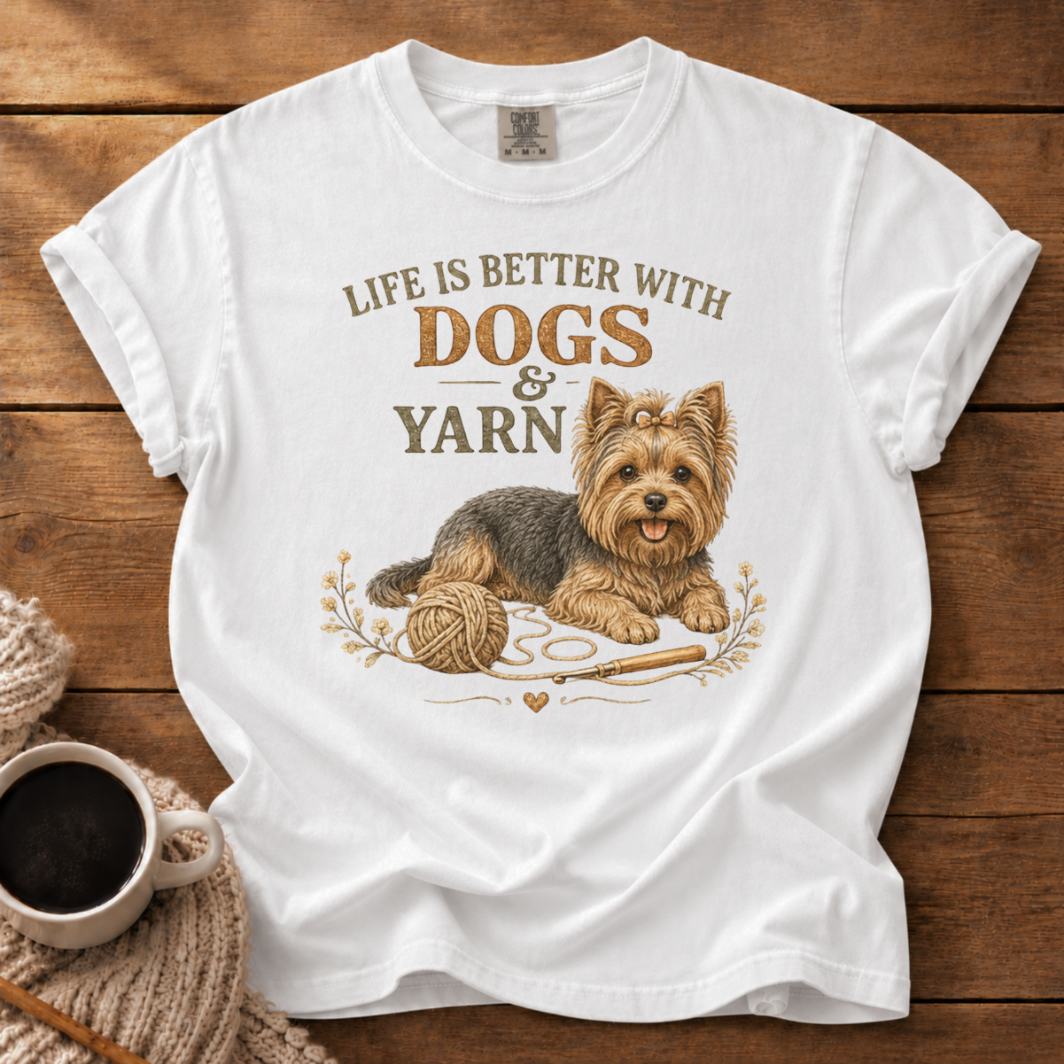 Yorkie Dogs & Yarn T-Shirt