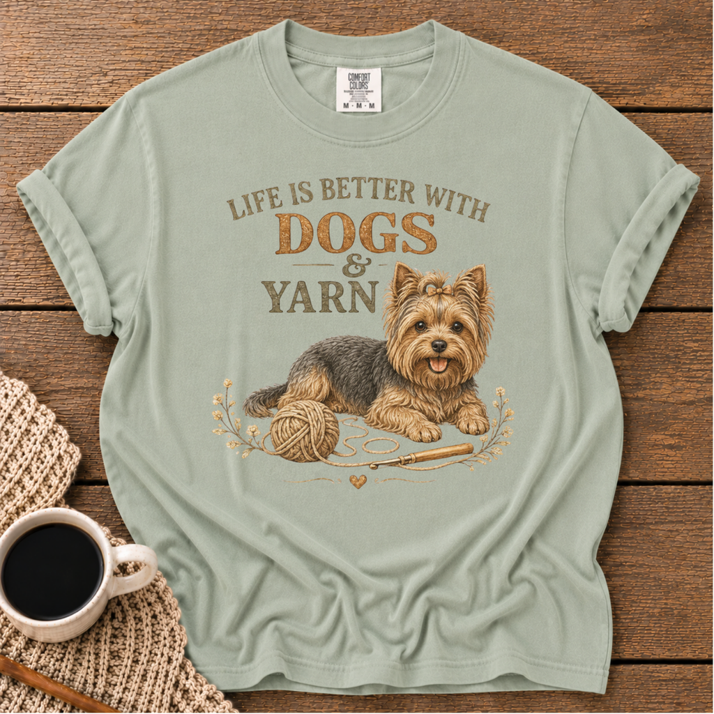 Yorkie Dogs & Yarn T-Shirt