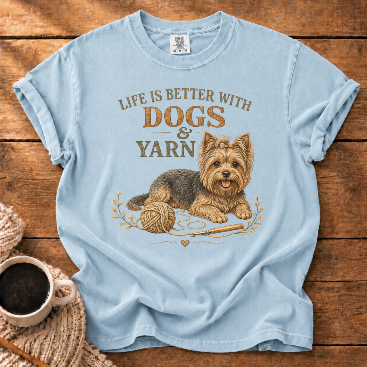 Yorkie Dogs & Yarn T-Shirt