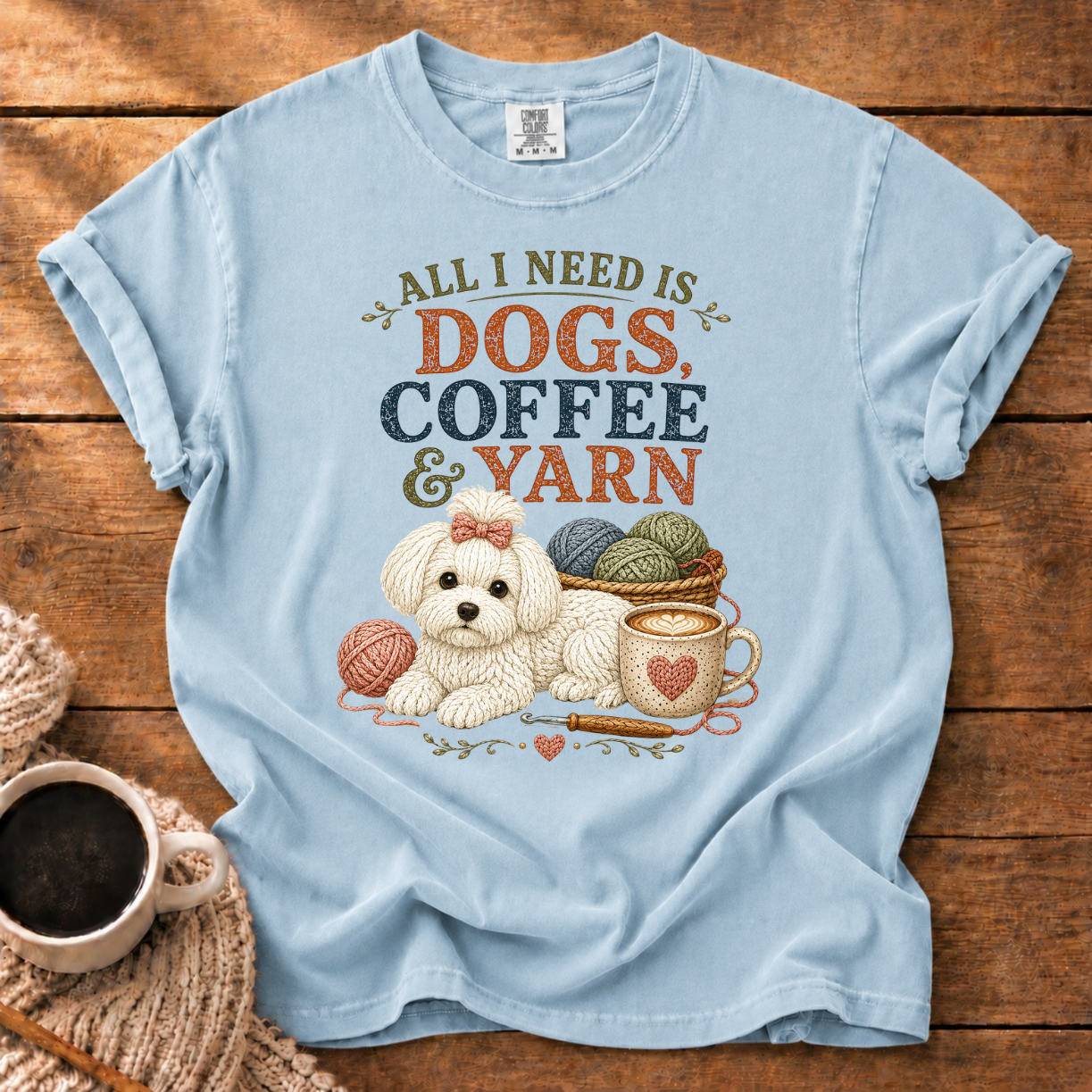 Maltese Dogs & Yarn T-Shirt