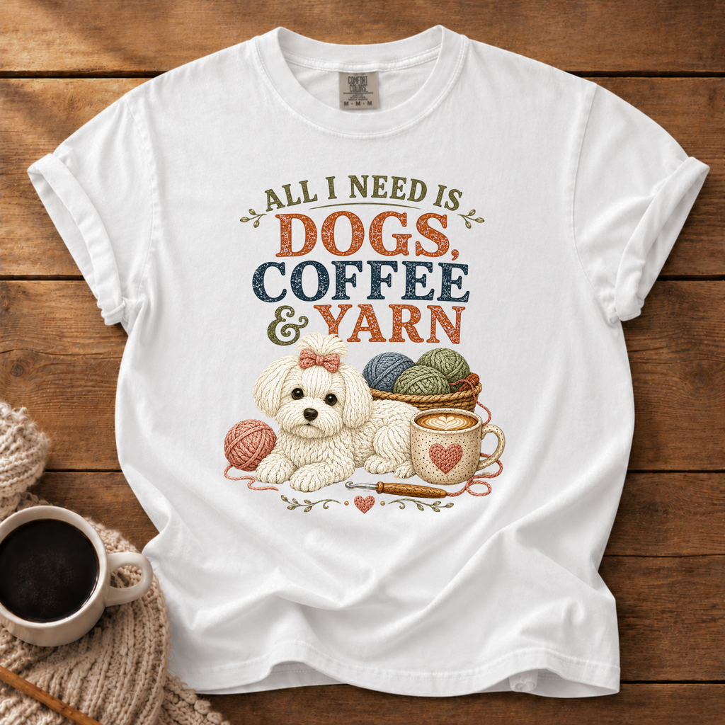 Maltese Dogs & Yarn T-Shirt