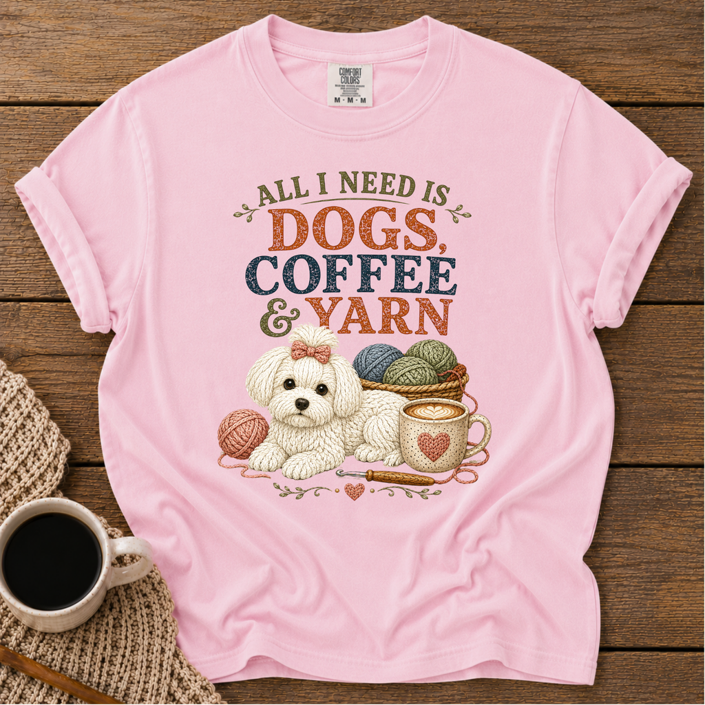 Maltese Dogs & Yarn T-Shirt