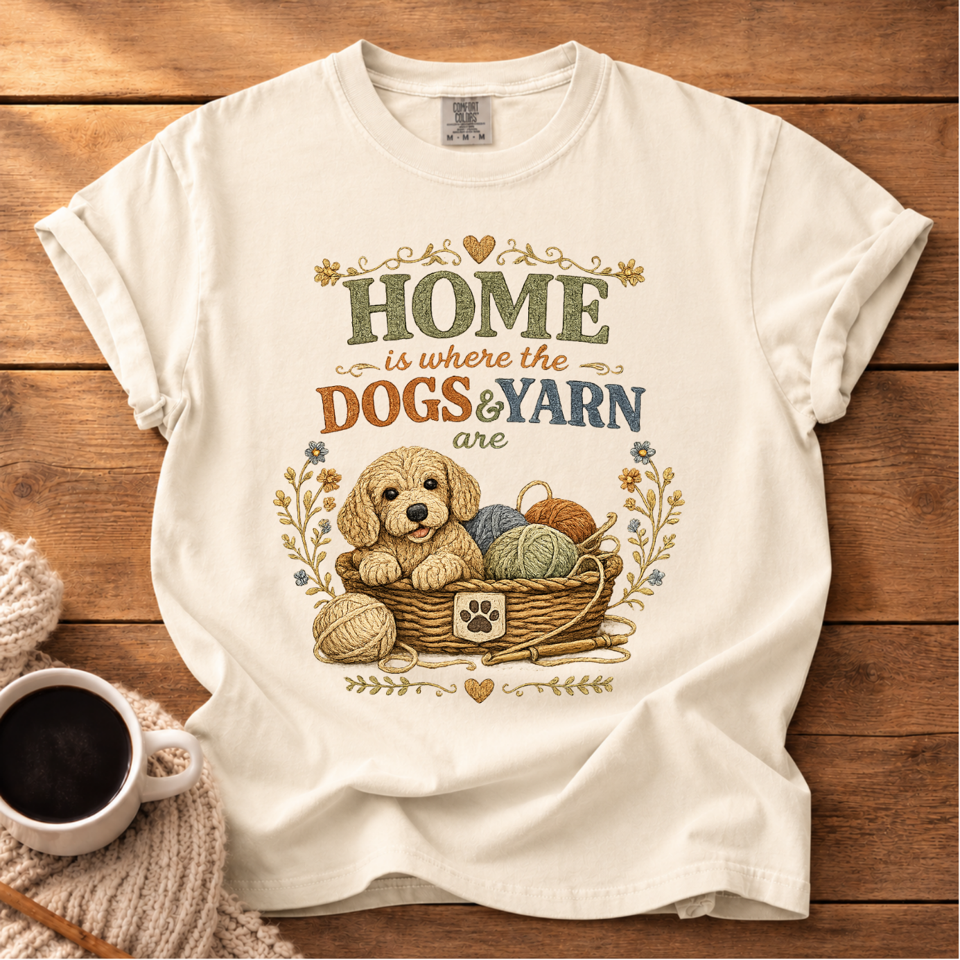 Home, Dogs & Yarn T-Shirt