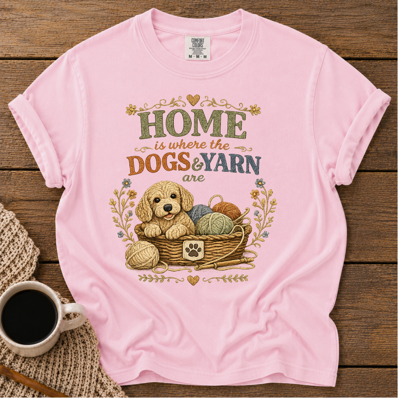 Home, Dogs & Yarn T-Shirt