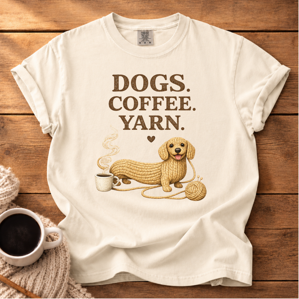 Dogs, Coffee & Yarn T-Shirt