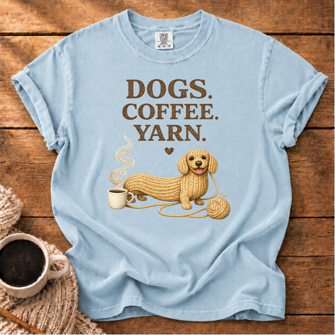 Dogs, Coffee & Yarn T-Shirt