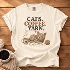 Cats, Coffee & Yarn T-Shirt