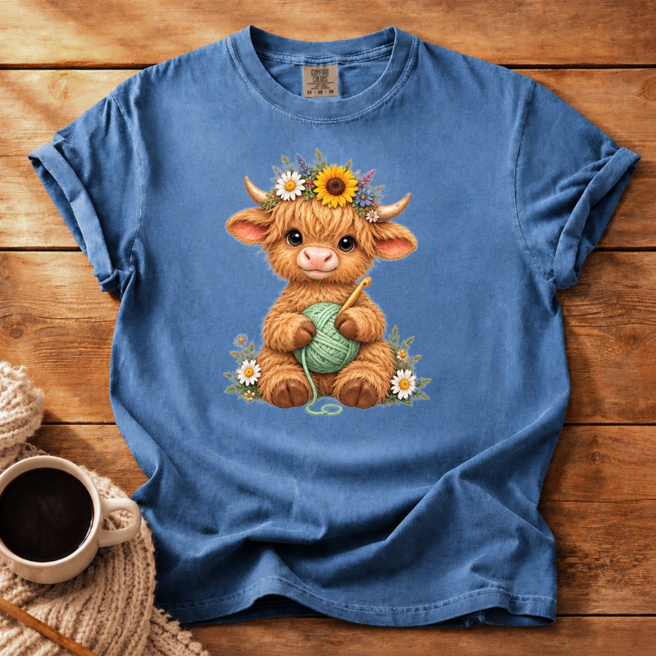 Floral Highland Cow T-Shirt