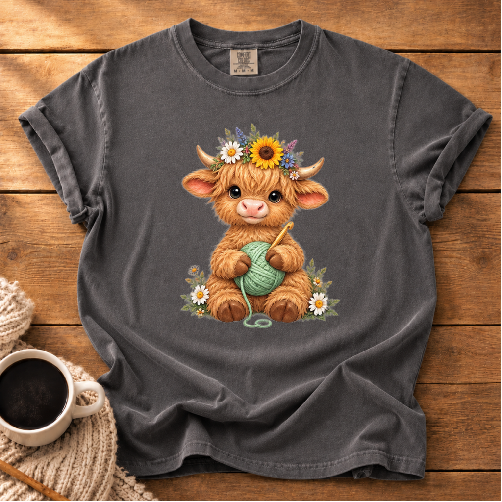 Floral Highland Cow T-Shirt