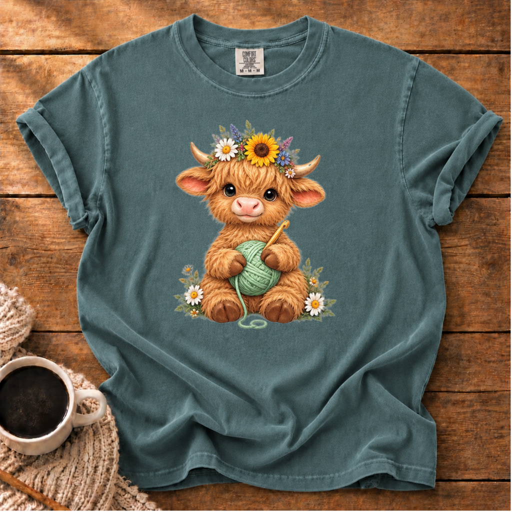 Floral Highland Cow T-Shirt