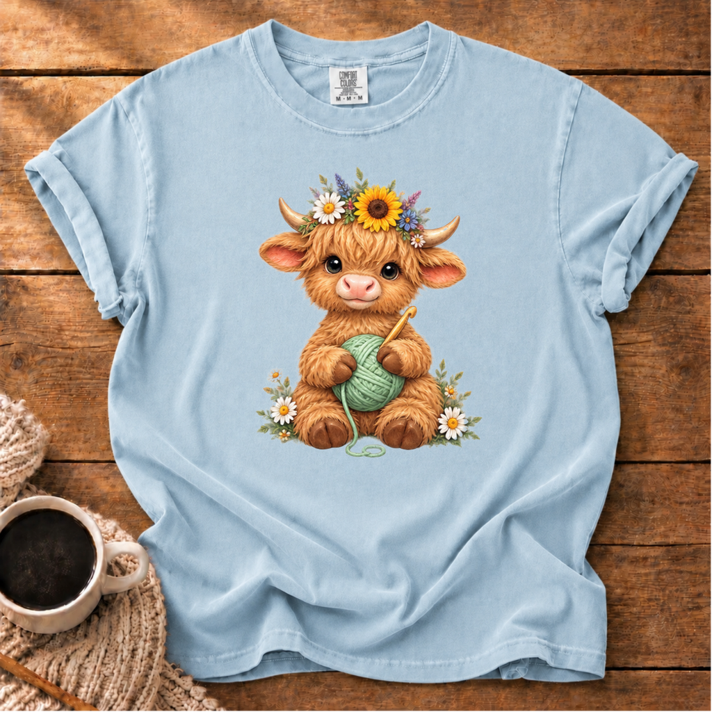 Floral Highland Cow T-Shirt