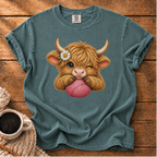 Pink Yarn Highland Cow T-Shirt