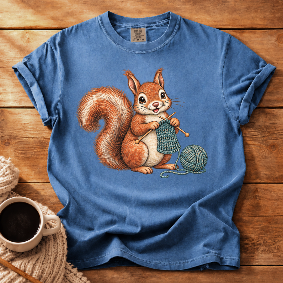 Knitting Squirrel T-Shirt
