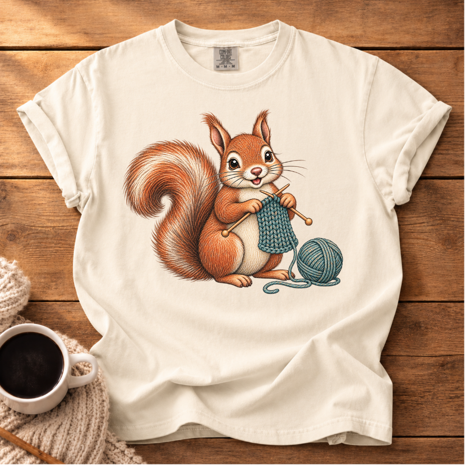 Knitting Squirrel T-Shirt