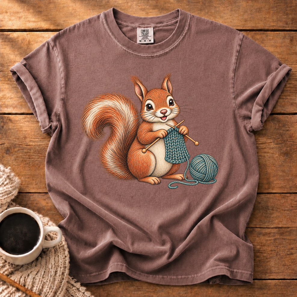 Knitting Squirrel T-Shirt