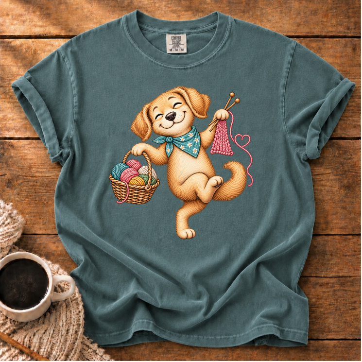 Knitting Pup T-Shirt