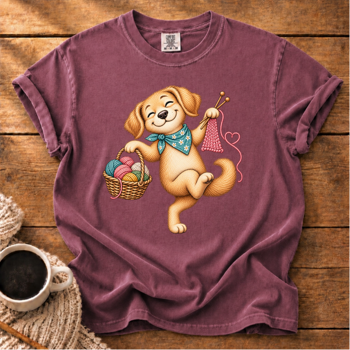 Knitting Pup T-Shirt