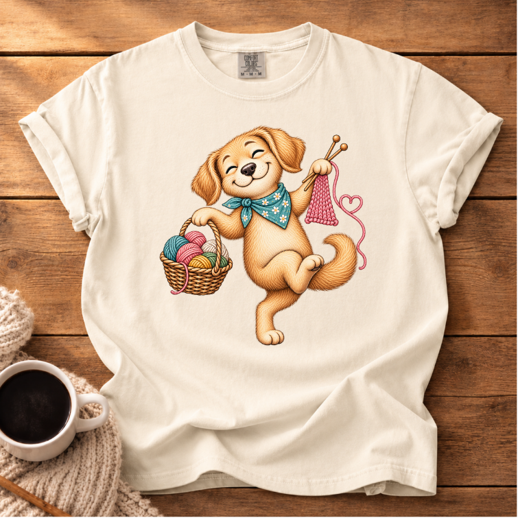 Knitting Pup T-Shirt