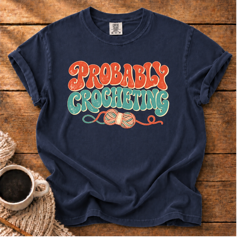 Crocheting? Probably T-Shirt