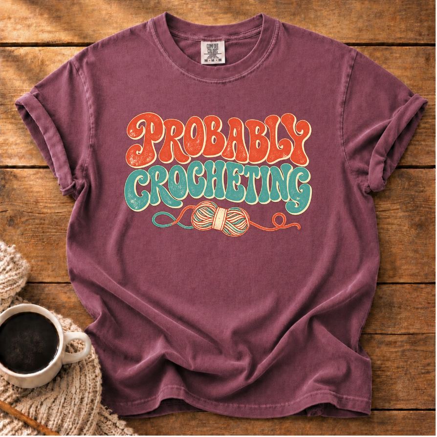 Crocheting? Probably T-Shirt