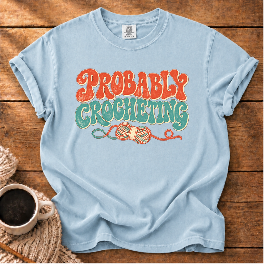 Crocheting? Probably T-Shirt