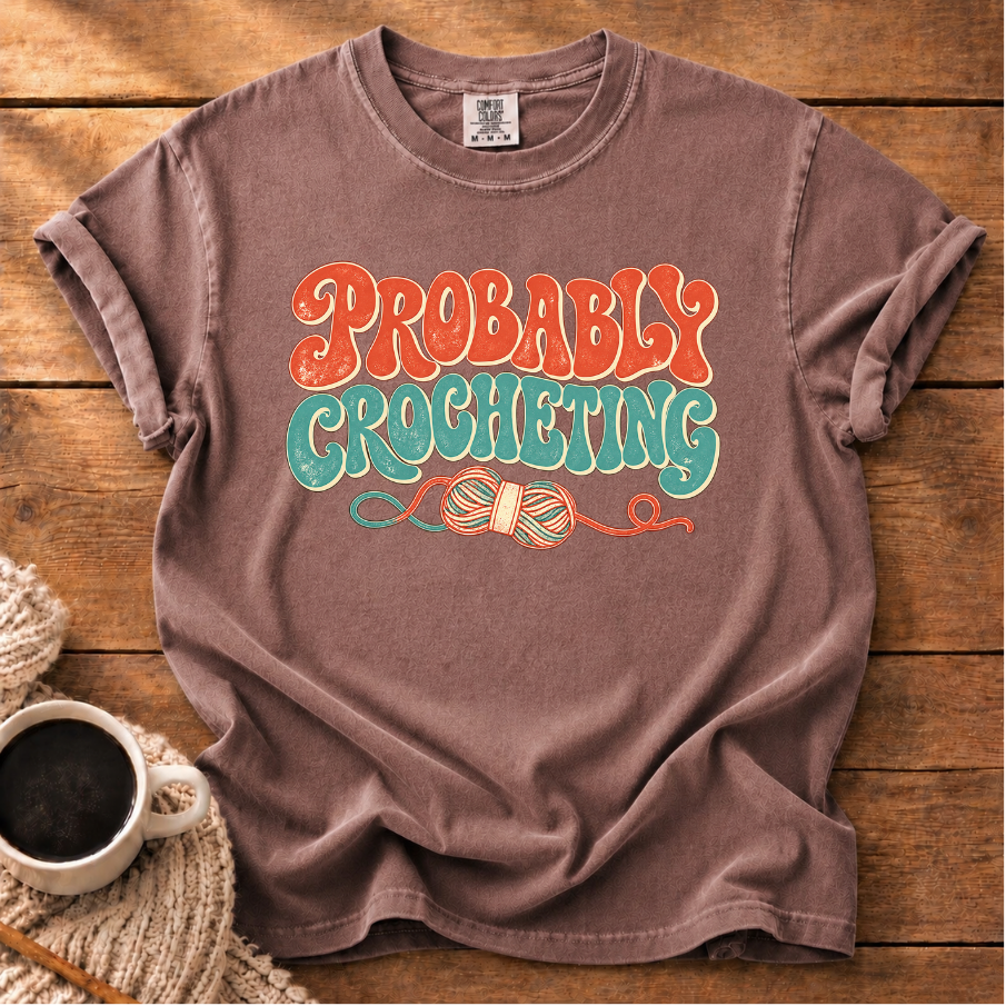 Crocheting? Probably T-Shirt